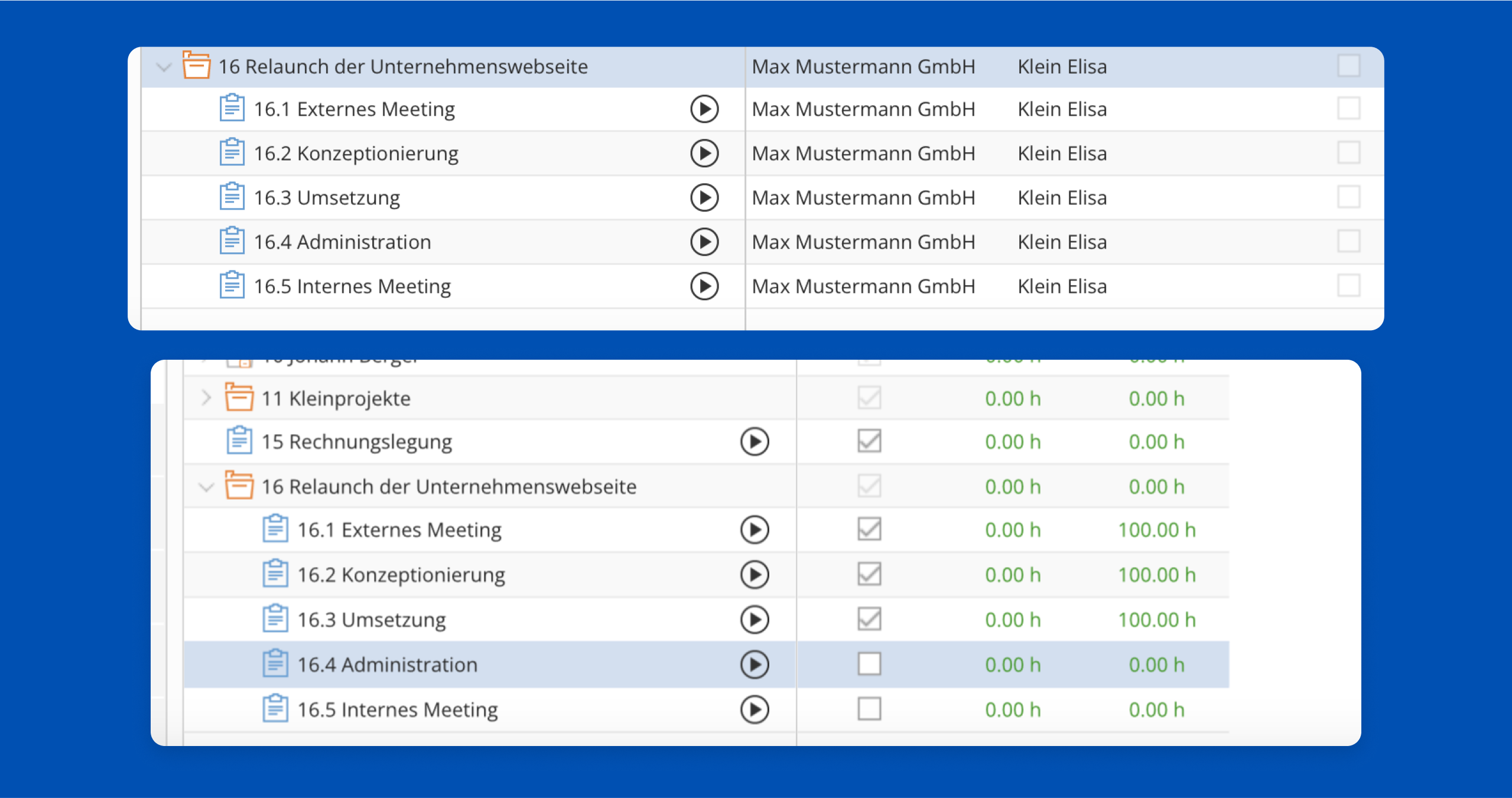 TimeTac Projektzeiterfassung Projekt anlegen