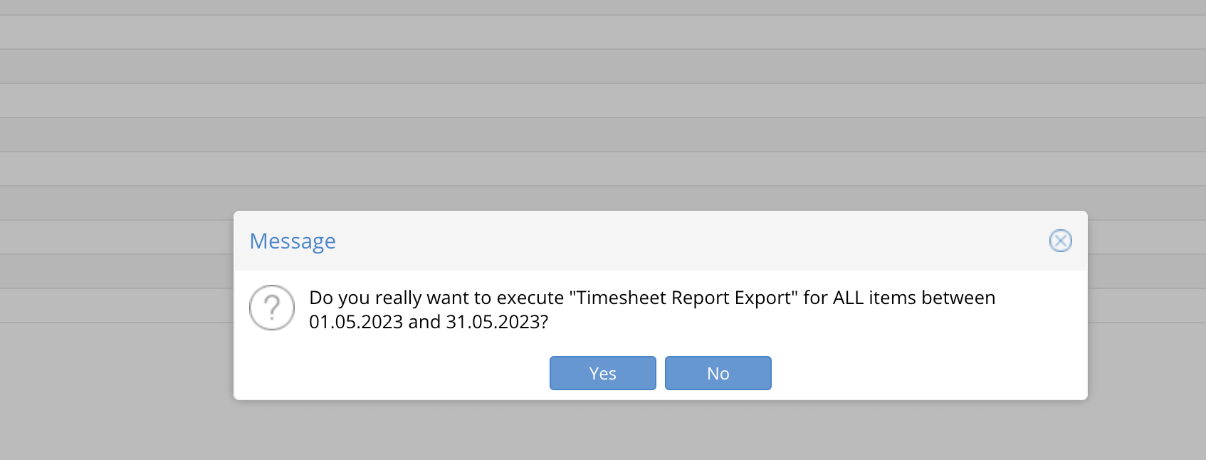 Confirm export Confirm export