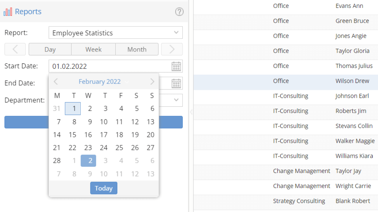 Time frame for employee reports Time frame for employee reports