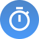Mit den DATEV-Schnittstellen Zeit sparen Icon Stoppuhr Zeit sparen